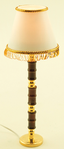 Dollhouse Miniature Fringed Shade Floor Lamp